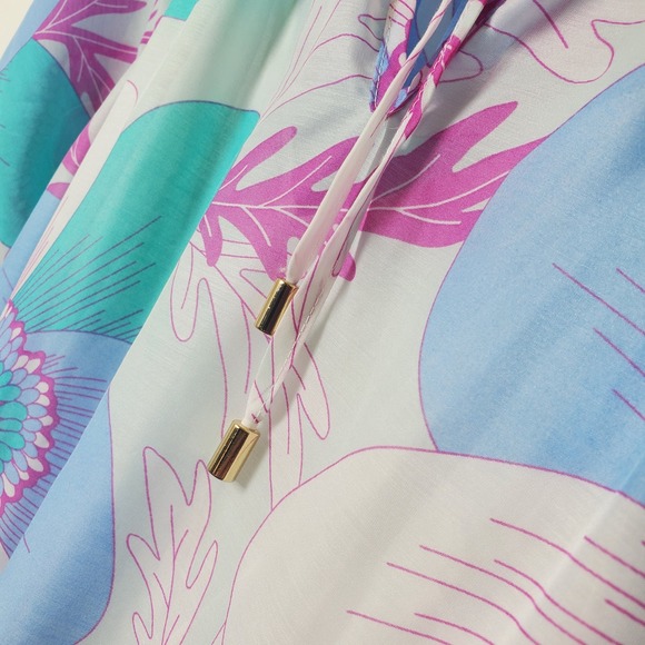 J Marie Mia Rae Long Sleeve Maxi Dress Floral Print Blue Teal Pink   S - Picture 12 of 16